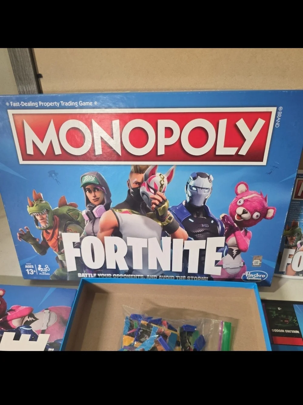 Hasbro Monopoly Fortnite Board Game - Blue, White, Red, Pink, Green